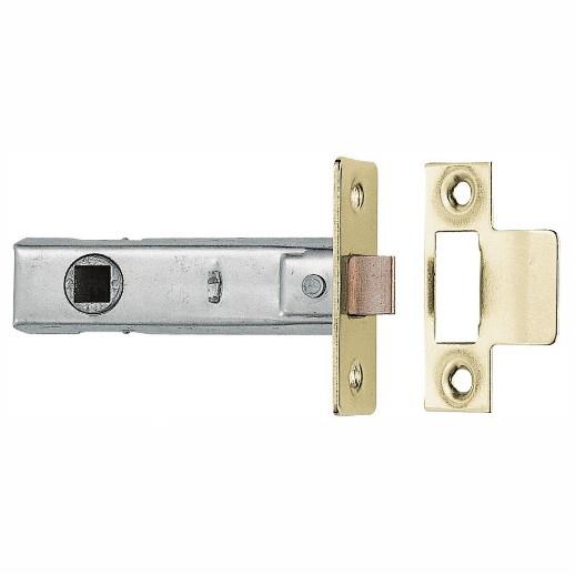 Carlilse TL1 Tubular Mortice Latch; 64mm (2 1/2"); 8mm Follower; Electro Brassed (EB) Forend