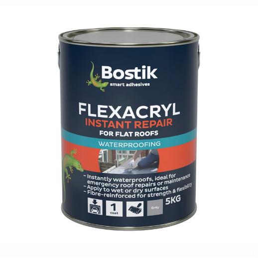 Flexacryl Instant Repair For Flat Roofs; Black (BK); 1kg