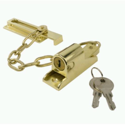 Centurion SP58L Key Locking Door Chain; 115mm; Electro Brassed (EB)