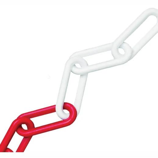 Plastic Chain; Red - White (RD)(WH); 8.0 x 38mm