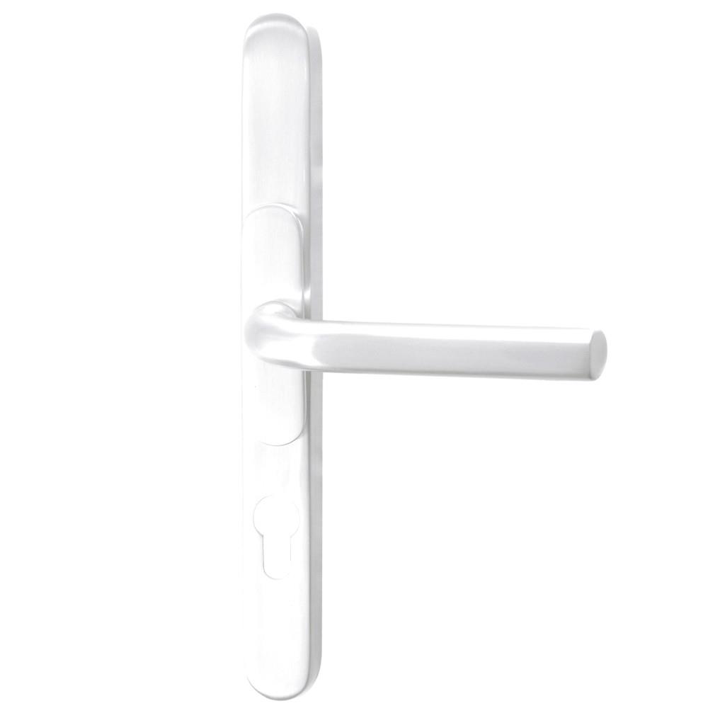 Chameleon 30086 Pro XL Flexi Lever Handle Set; Sprung Lever/Lever; Adjustable Centres 59-96mm; 290 x 34mm Backplate; Adjustable Screw Centres; White (WH)