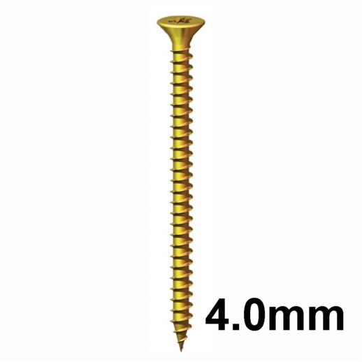 Chippy Screw Countersunk Pozi; Single Thread; Z&YP; 4.0 x 15mm; Box (200)