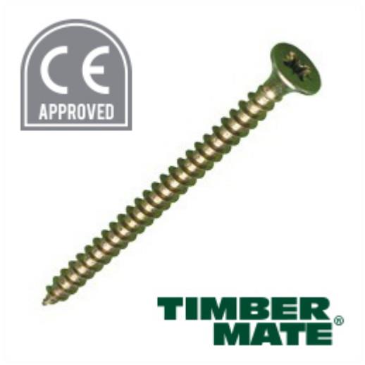 Timber Mate Chippy Screw; Countersunk Pozi; Single Thread; 4.5 x 25mm; Zinc And Yellow Passivated (ZYP); Box (200)