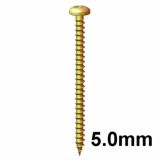 Timco Solo Chippy Screw; Pozi Pan Head; Single Thread; Zinc And Yellow Passivated (ZYP); 5.0 x 30mm; Box (200)