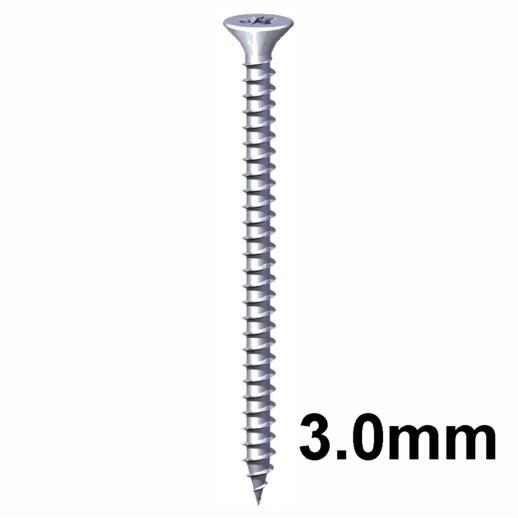 Timco Chippy Screw Countersunk Pozi; Single Thread; Zinc Plated (ZP); 3.0 x 12mm; Box (200)