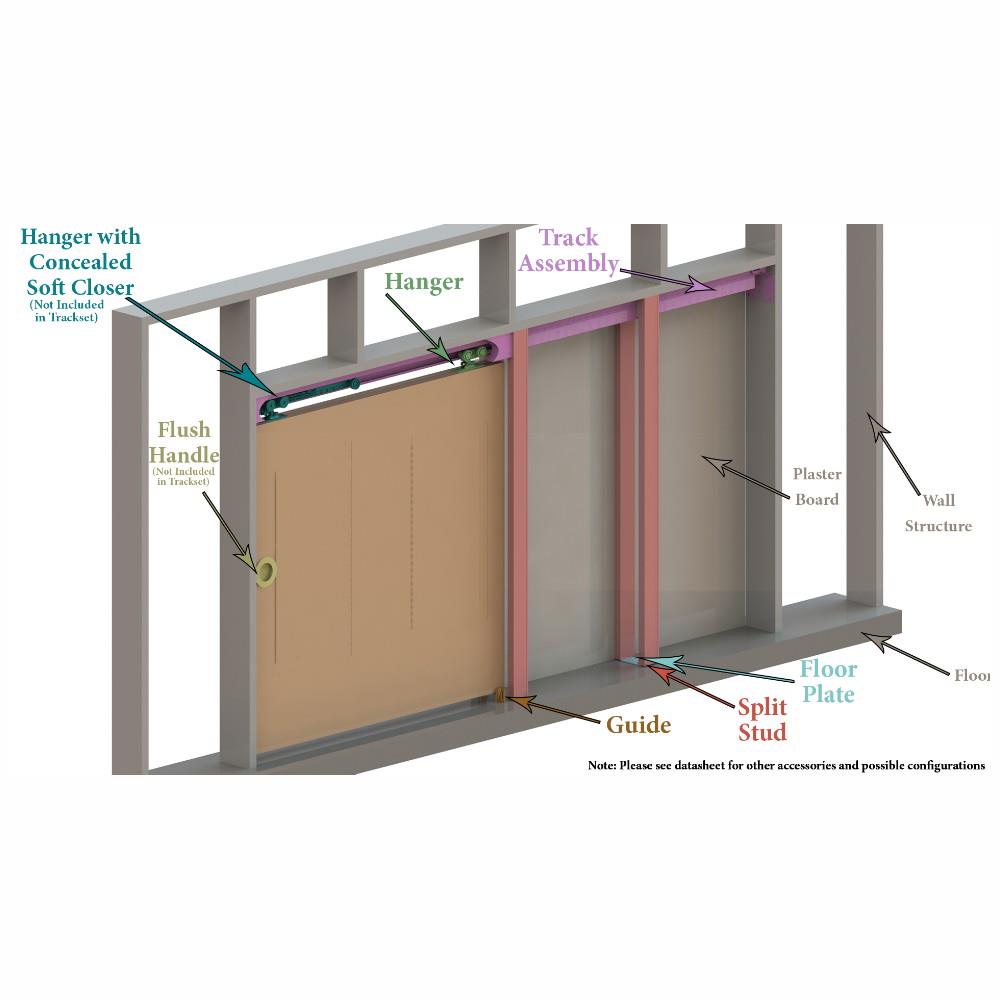 Coburn 61730 HIDEAWAY™ H30 Pocket Door Kit; Maximum Door Width 760mm (2'6