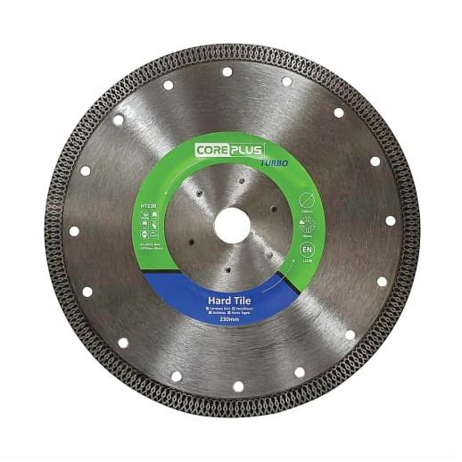 CorePlus CORDBHT230 Hard Tile Continuous Rim PleXXus Turbo Sintered Diamond Blade; 230mm Diameter; 22.23mm Bore; 10mm Segment Height; 1.6mm Segment Width