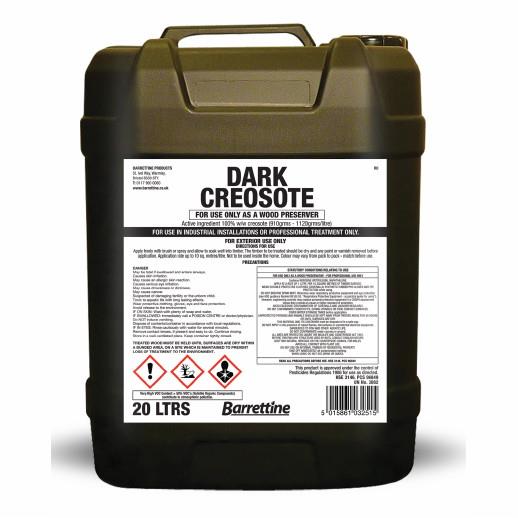 Barrettine Traditional Creosote; Dark (DK) Dark (DK); 20 Litre; Professional Product; PPE Required