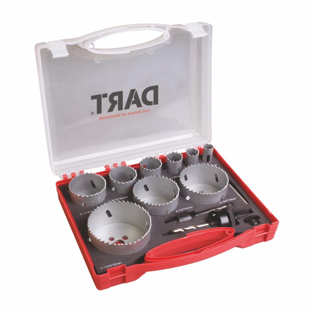 Dart HSS Bi-Metal Holesaw Kit; Includes Sizes 16, 20, 25, 32, 40, 52, 64, 70, 82mm