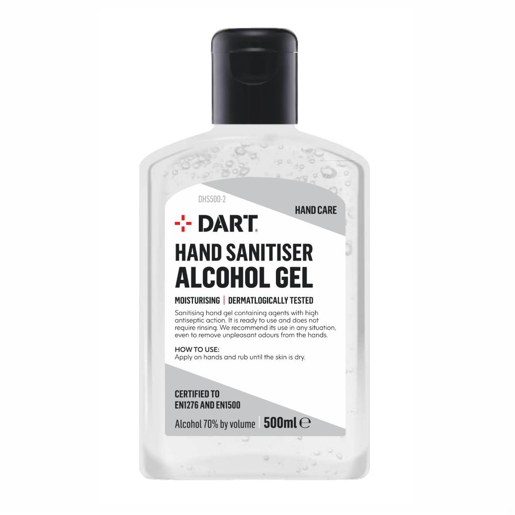 Dart DHS500-2 Hand Sanitiser; 70% Alcohol Gel; 500ml