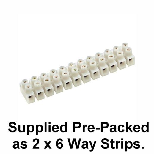 Terminal Connector Strip; 2 Amp; Pack (2 x 6 Way)