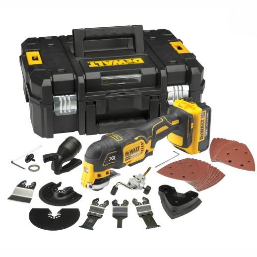 Dewalt DCS355M2 XR Brushless Oscillating Multi-Tool; 18 Volt; 2 x 4.0 Ah Li-Ion Batteries; Muli Volt Charger And Case; Complete With 35 Accessories