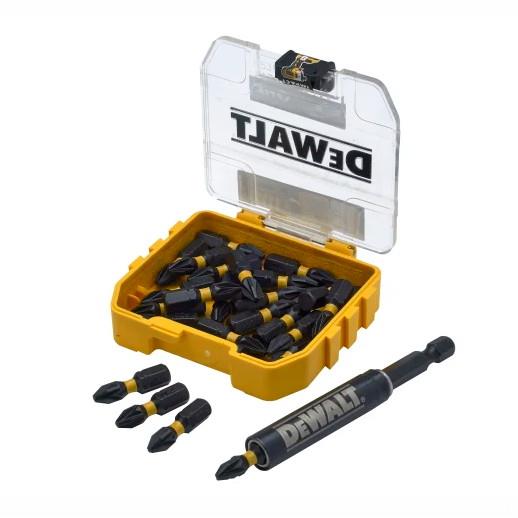 Dewalt DT70556T Extreme Fex Torq Impact Screwdriver Bits; PZ2 x 25mm; (25 Bits)