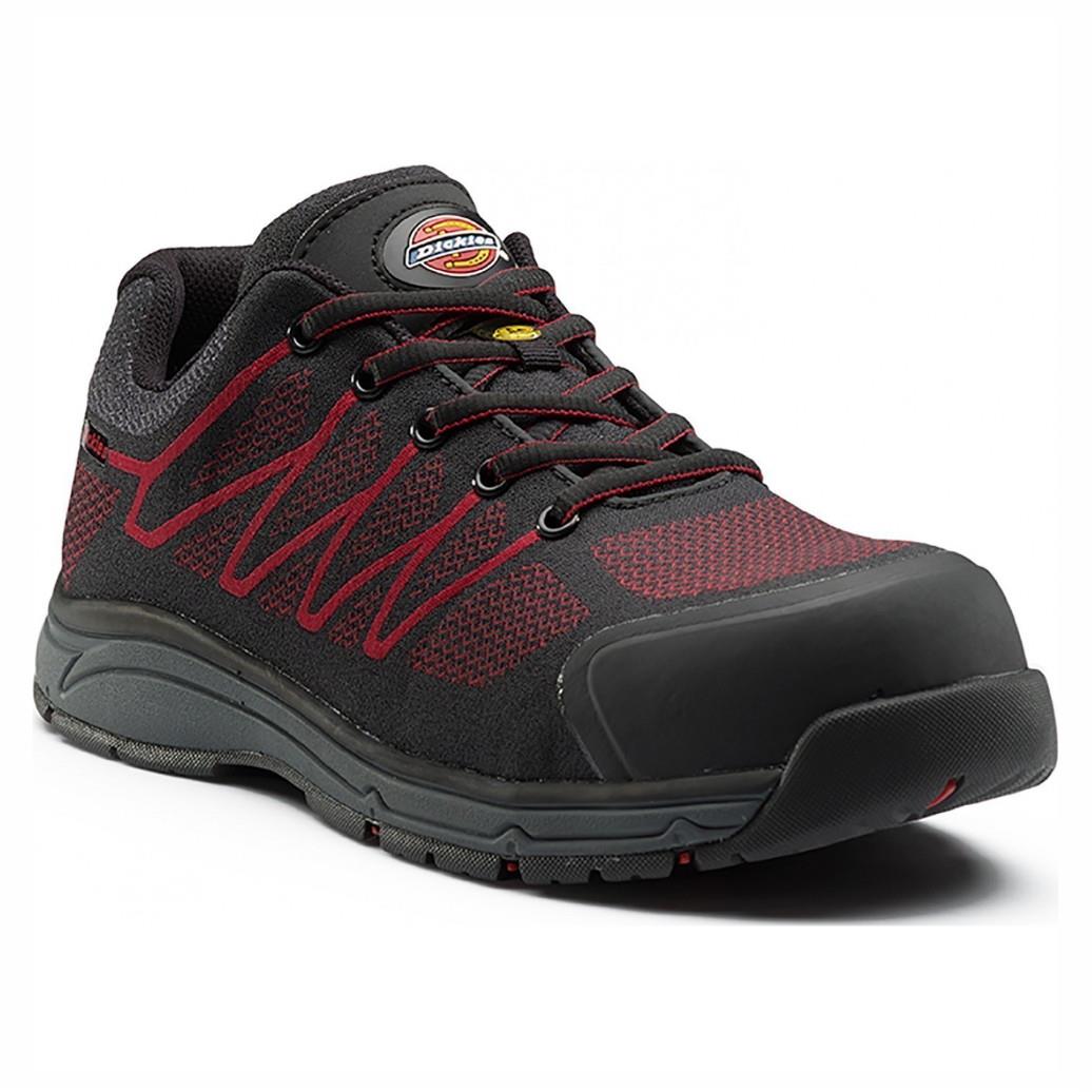 Dickies FC9531 Liberty Safety Shoe; Black/Red (BK) (RD); Size 9 (43)