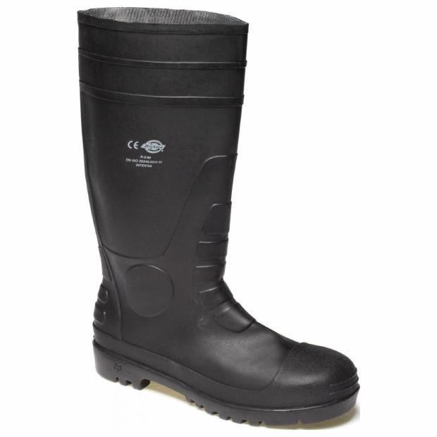 Dickies FW13105 Steel Toecap Wellington Boots; EN ISO 20345 + EN13287; Black (BK); Size 12 (47)