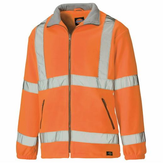 Dickies SA22032 High Visibility Lined Fleece Jacket; Saturn Orange (OR); Large (L)