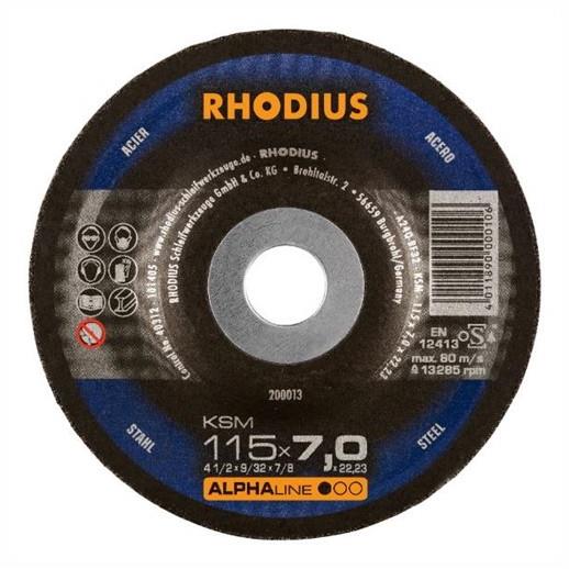 Rhodius Type 27 Metal Grinding Disc; Depressed Centre; 22.2mm Bore; 115 x 7.0mm
