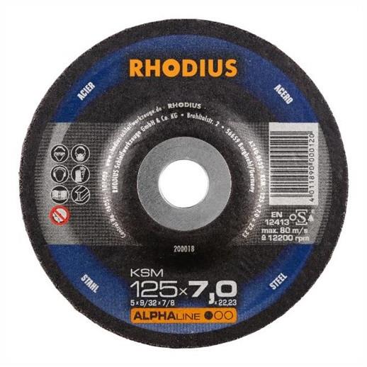 Rhodius Type 27 Metal Grinding Disc; Depressed Centre; 22.2mm Bore; 125 x 7.0mm