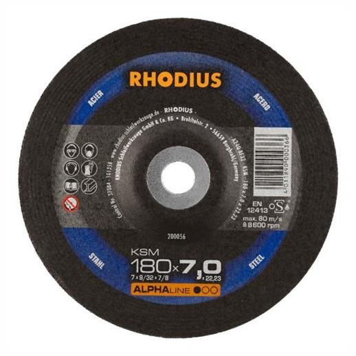 Rhodius Type 27 Metal Grinding Disc; Depressed Centre; 22.2mm Bore; 180 x 7.0mm