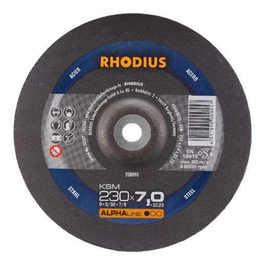 Rhodius Type 27 Metal Grinding Disc; Depressed Centre; 22.2mm Bore; 230 x 7.0mm