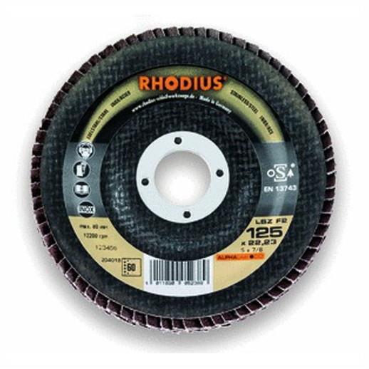 Rhodius LSZ-F2 Zirconium Flap Disc; 115 x 22.2mm; 60 Grit