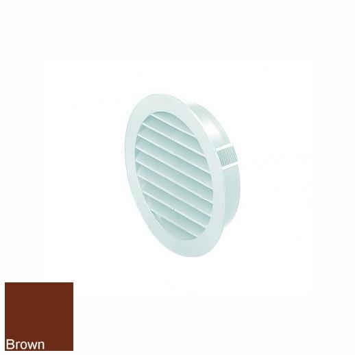 Domus F4804 100mm Circular Fixed Air; Grill With Flyscreen; Brown (BN)