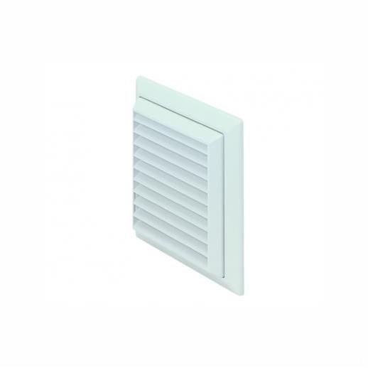 Domus F4904 Louvred Grill With Flyscreen; 100mm Outlet; 154 x 154mm Vent; White (WH)