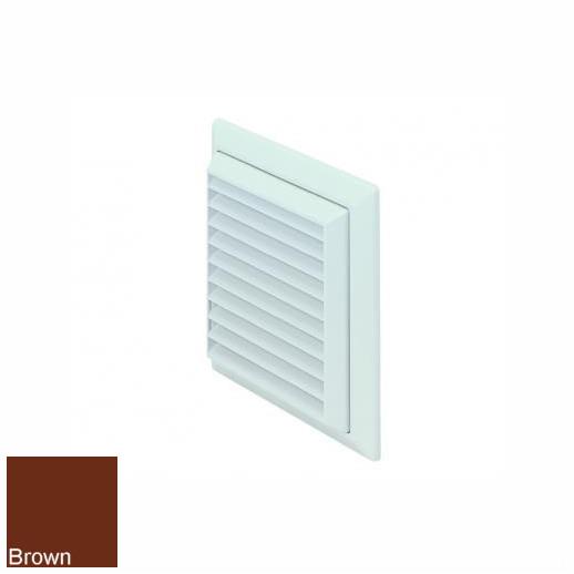 Domus F6904B Louvred Grill With Flyscreen; 150mm Outlet; 200 x 200mm Vent; Brown (BN)