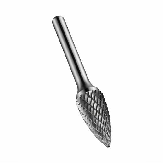 Dormer P813 Solid Carbide Rotary Burr; Bright; For General Purpose Use; Pointed Tree Type; 6.0mm Diameter; 6.0mm Shank