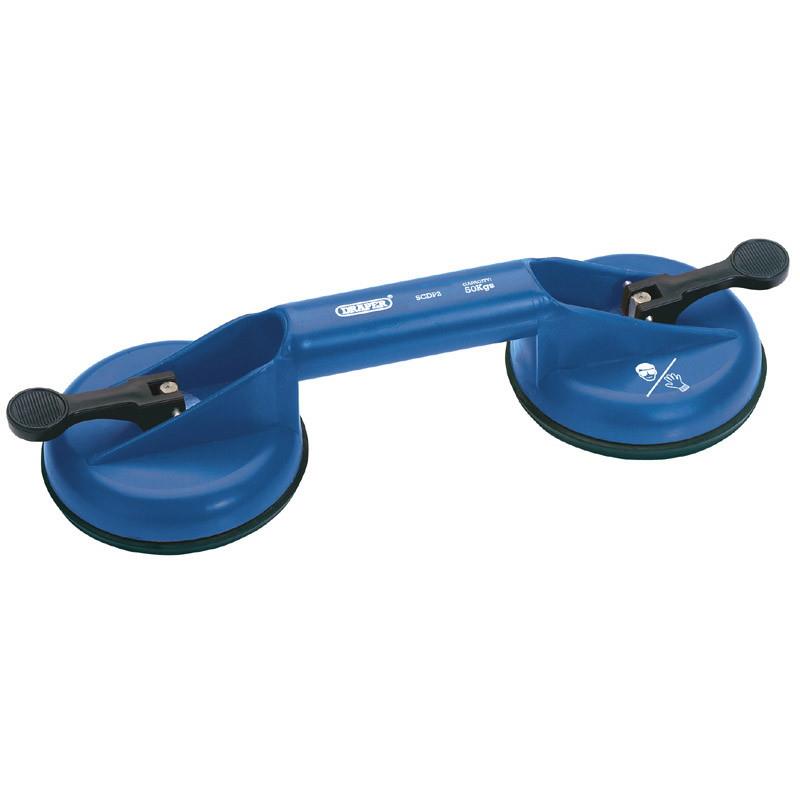Draper 71172 Twin Pad Suction Cup Lifter; 118mm Pads