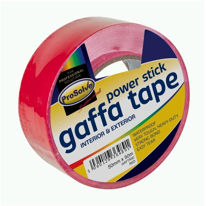 Prosolve Power Stick Gaffa Tape; Red (RD); 50mm x 50m