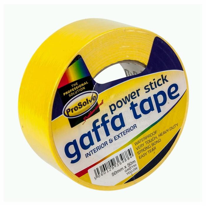 Prosolve Power Stick Gaffa Tape; Yellow (YEL); 50mm x 50m