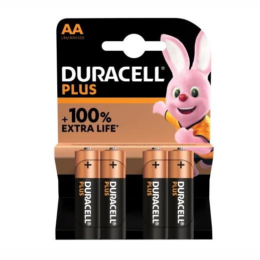 Duracell Plus Power Battery 'AA' Cell; Pack (4)