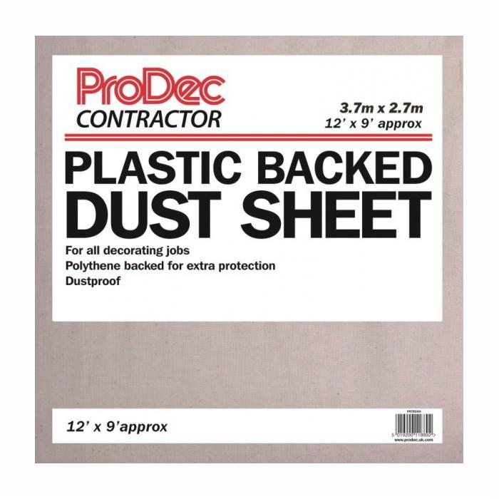 Prodec PRTRDSH Contractors Polythene Backed Cotton Twill Dust Sheet; 12' x 9' (3.6 x 2.7m)