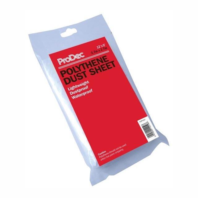 Prodec PDPY001 Disposable Dust Sheet; Low-Density Polythene; 12' x 9' (3.6 x 2.7m)