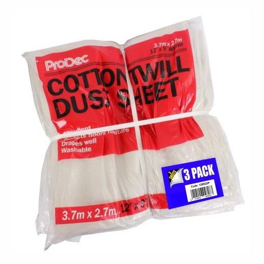 Super Twill Dust Sheet, 12' X 9' (3.6 x 2.7m), Pack (3)