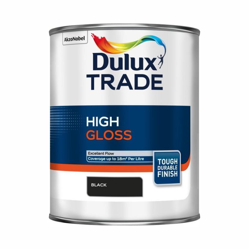 Dulux Trade High Gloss; 1 Litre; Black (BK)