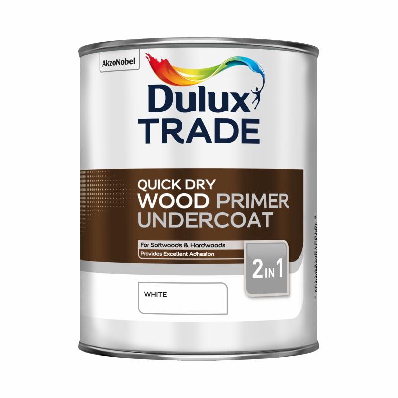 Dulux Trade Quick Drying Wood Primer Undercoat; 1 Litre; White (WH)