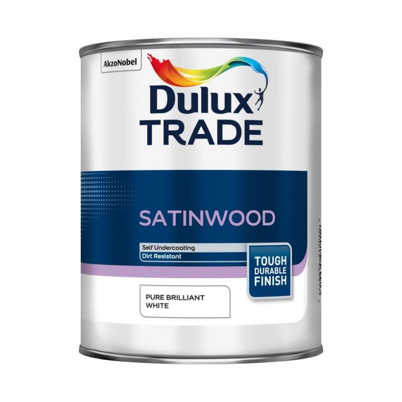 Dulux Trade Satinwood; 1 Litre; Pure Brilliant White (PBW) (WH)