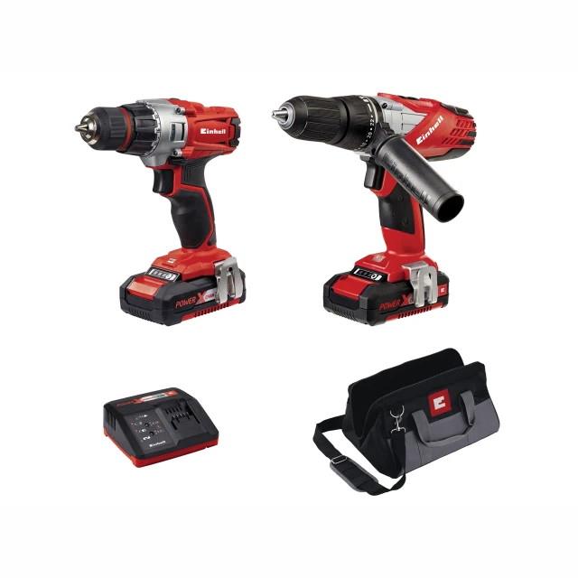 Einhell Power X-Change Combi & Drill Driver Twin Pack 18 Volt 2 x 1.5Ah Li-Ion; Charger & Bag; 42.572.00