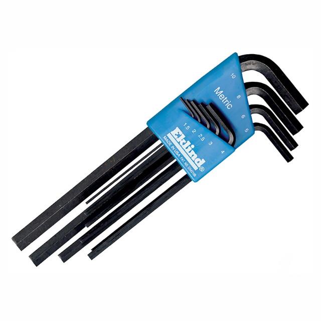 Eklind® 10609 Hex-L® Metric Hex Key Set; Long Series; 9 Keys: 1.5; 2; 2.5; 3; 4; 5; 6; 8; 10 mm & Holder