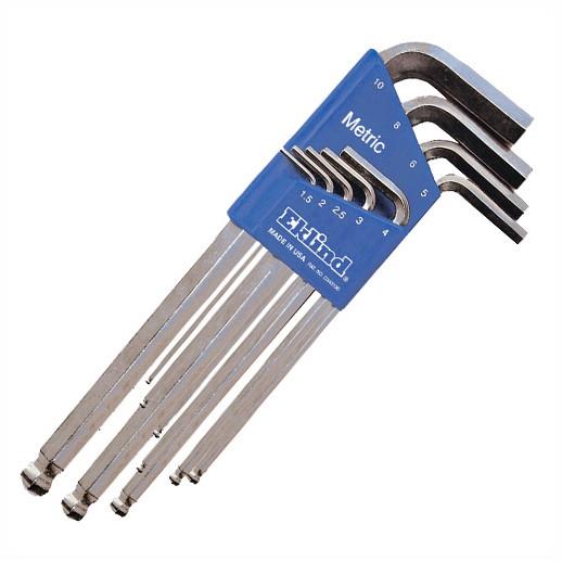 Eklind® 13709 Ball-Hex-L™ Metric Hex Key Set; Long Series; 9 Keys: 1.5; 2; 2.5; 3; 4; 5; 6; 8; 10mm & Holder