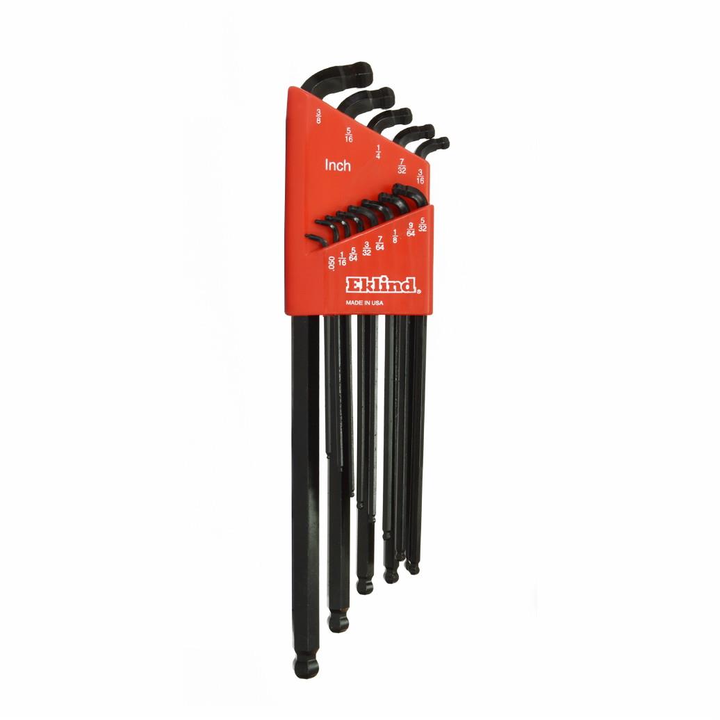 Eklind® 17213 Double Ball-Hex-L™ Imperial Hex Key Set; Long Series; 13 Keys: .050; 1/16; 5/64; 3/32; 7/64; 1/8 ; 9/64; 5/32; 3/16; 7/32; 1/4; 5/16; 3/8 Inch & Holder