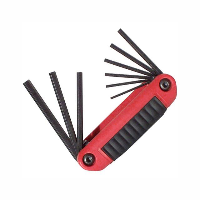 Eklind® 25911 Ergo-Fold™ Fold-up Imperial Hex Key Series Set; 9 Keys: 5/64; 3/32; 7/64; 1/8; 9/64; 5/32; 3/16; 7/32; 1/4 Inch & Ergonomic Handle