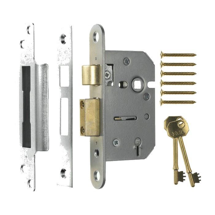 ERA 202-51 Viscount 5 Lever Mortice Sashlock; Satin Chrome Plated (SCP); 64mm (2 1/2