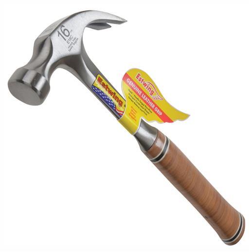 Estwing E16C Curved Claw Hammer; Leather Grip; 16 oz.