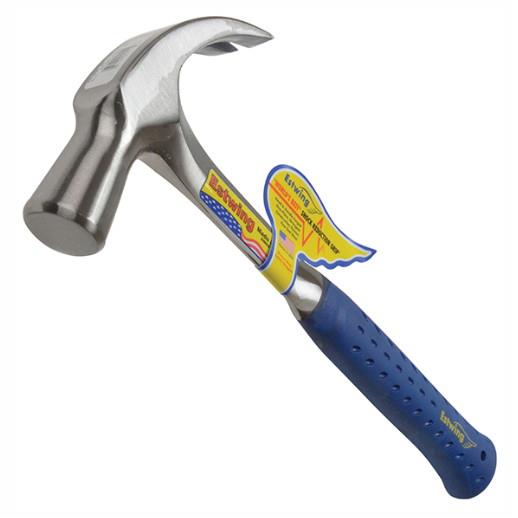 Estwing E3/28C Curved Claw Hammer; Blue Vinyl Grip; 24oz.