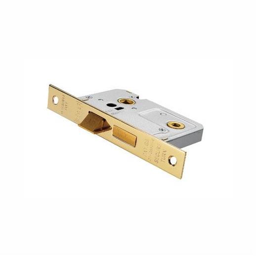 Eurospec BAE5025EB Easi 'T' Bathroom Lock; 64mm (2 1/2"); Electro Brassed (EB)
