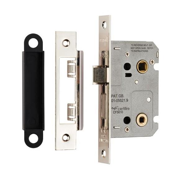 Eurospec BAE5025NP Easi 'T' Bathroom Lock; 64mm (2 1/2"); Nickel Plated (NP)