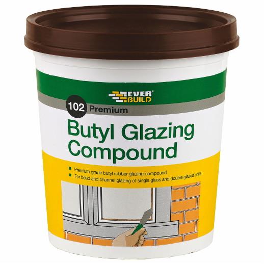 Everbuild 102 Butyl Glazing Putty; Brown (BN); 2 kg